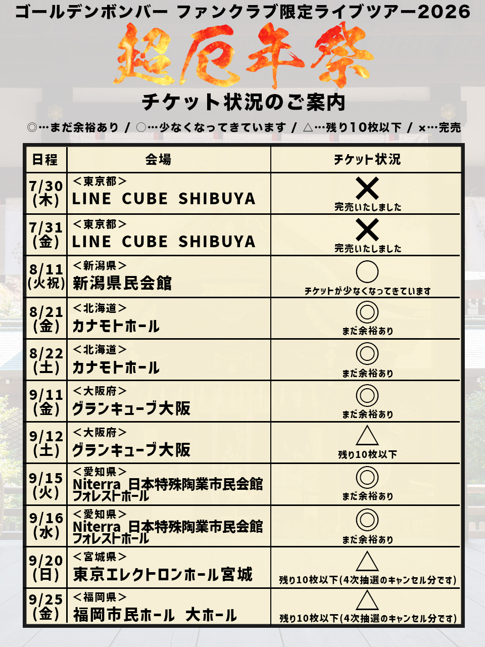 ワンマン | ゴールデンボンバー公式モバイルサイト