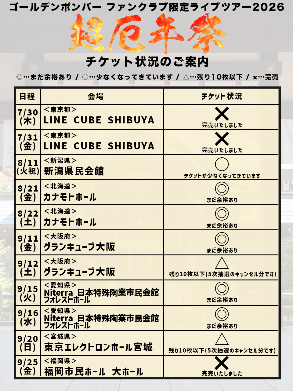 ワンマン | ゴールデンボンバー公式モバイルサイト