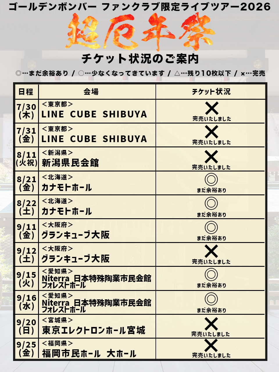 ワンマン | ゴールデンボンバー公式モバイルサイト
